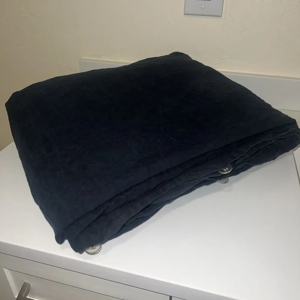 CB2 Linen Duvet Cover King Size 100% Linen European Flax Solid Black MSRP $319